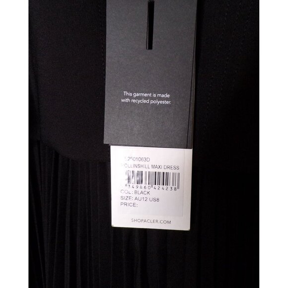 🆕 ACLER Hollinshill Pleated Sleeveless Maxi Dress Black 8 - Picture 11 of 11